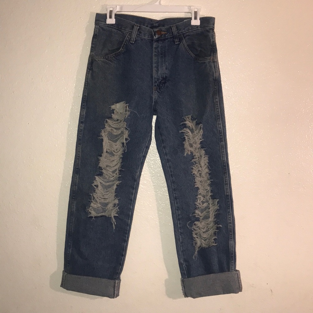 Distressed Mom jeans